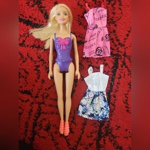 2015 Mattel Barbie Dreamtopia Princess Doll Blonde Purple swim suit